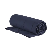 Machine Washable Wearable Multipurpose Throw with Goose Feather, Down Filling, Water-Repellent Microfiber, 68" L x 62" W x 0.25" H, Indigo(m-13)