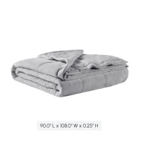 Reversible Down Alternative Blanket with Plush to Microfiber, Temperature Control, Machine Washable, 108" L x 90" W x 0.25" H, Gray(m-3)