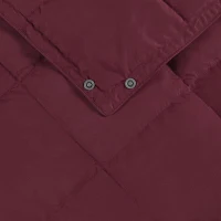 Wearable Multipurpose Throw with Goose Feather, Down Filling, Water-Repellent Microfiber, Machine Washable, 68" L x 62" W x 0.25" H, Red(m-9)