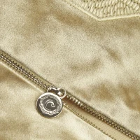 Decorative Square Pillow with Removable Goose Feather Insert, Polyester Velvet Embroidery, YKK Metal Zipper, 18" L x 18" W x 5" H, Gold(m-5)