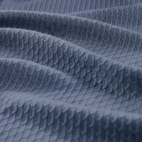 King Size Egyptian Cotton Bedding Blanket with Breathable Weave, OEKO-TEX Certified, Machine Washable Coverlet, 108" L x 90" W x 0.25" H, Blue(m-5)