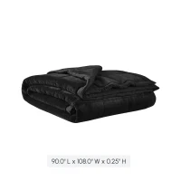 Reversible Down Alternative Blanket with Smart Temperature Regulating, Moisture Wicking, Ideal for All Seasons, 108" L x 90" W x 0.25" H, Black(m-3)