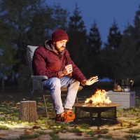 Outsunny 5-Level Reclining Camping Chair, Adjustable High Back Camping Chair with Side Pockets, Compact Camping Chair for Adults(m-1)