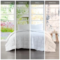 Soft and Cozy Down All Seasons Blanket with Goose Feather, OEKO-TEX Certified, Machine Washable, 90" L x 68" W x 0.25" H, White(m-6)