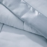 King Size Lightweight Down Alternative Blanket with Satin Trim, Hypoallergenic Polyester, Machine Washable, 108" L x 90" W x 0.25" H, Blue(m-7)