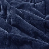 Reversible Down Alternative Blanket with OEKO-TEX Certified, Smart Temperature Control, Machine Washable, 90" L x 90" W x 0.25" H, Navy(m-7)