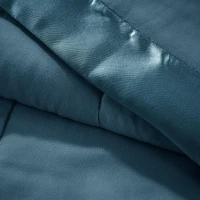 King Size Lightweight Down Alternative Blanket with Satin Trim, 3M Scotchgard Treatment, Machine Washable, 108" L x 90" W x 0.25" H, Teal(m-7)