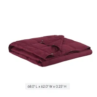 Wearable Multipurpose Throw with Goose Feather, Down Filling, Water-Repellent Microfiber, Machine Washable, 68" L x 62" W x 0.25" H, Red(m-3)