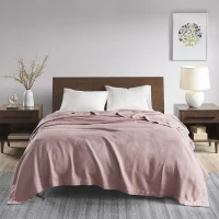 Machine Washable Egyptian Cotton Bed Blanket with Breathable Weave, OEKO-TEX Certified, Perfect for Warm Nights, 90" L x 90" W x 0.25" H, Rose(m-1)