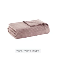 Machine Washable Egyptian Cotton Bed Blanket with Breathable Weave, OEKO-TEX Certified, Perfect for Warm Nights, 90" L x 90" W x 0.25" H, Rose(m-3)