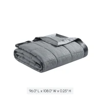 King Size Hypoallergenic Down Alternative Blanket with Satin Trim, Embossed Texture, Machine Washable, 108" L x 96" W x 0.25" H, Charcoal(m-3)