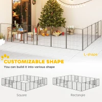 PawHut 24 Panels 39" Height Heavy Duty Dog Playpen for Small Medium Large Dogs, Grey(m-4)