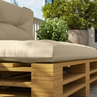 Outsunny 2-Piece Pallet Cushion Set, Outdoor 3.9" Thick Replacement Pallet Sofa Cushions, Tufted Replacement Pads for Garden Patio, Beige(m-10)