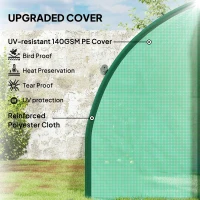 Outsunny Tunnel Greenhouse Walk-in Plant Warm House with 2 Hinged Doors, 10 Mesh Windows, 24.6' x 10' x 6.6', Green(m-4)