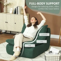 HOMCOM Floor Sofa with Single Piece Ultra High-Density Foam, Armless Floor Chair for Living Room, Bedroom, Home Office, Green(m-5)