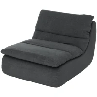 HOMCOM Floor Sofa with Single Piece Ultra High-Density Foam, Armless Floor Chair for Living Room, Bedroom, Home Office, Grey(m-2)