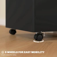 HOMCOM 3-Drawer Small Filing Cabinet with Lock, Vertical Office Storage Cabinet with Wheels for Home Office, Black(m-5)