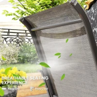 Outsunny Patio Chairs Set of 4 with Armrest and High Backrest, for Backyard, Balcony, Porch, Poolside, Deck, Garden, Brown(m-5)