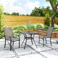 Outsunny Patio Chairs Set of 2 with Armrest and High Backrest, for Backyard, Balcony, Porch, Poolside, Deck, Garden, Brown(m-9)