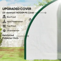 Outsunny Tunnel Greenhouse Walk-in Plant Warm House with 2 Hinged Doors, 10 Mesh Windows, 24.6' x 10' x 6.6', White(m-4)