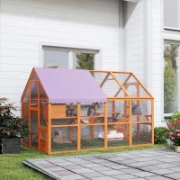 PawHut Outdoor Cat Enclosure Wooden Feral Cat House w/ Weatherproof Canopy, Bridges, Resting Boxes, Platforms, for 3-6 Cats(m-1)