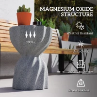 Outsunny Spiral Decorative Garden Stool, Flower Top Outdoor Stool Side Table Plant Stand Footstool for Indoor Outdoor, Grey(m-5)
