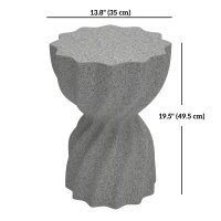 Outsunny Spiral Decorative Garden Stool, Flower Top Outdoor Stool Side Table Plant Stand Footstool for Indoor Outdoor, Grey(m-3)