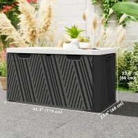 Outsunny 100 Gallon HDPE Outdoor Storage Box, Waterproof and Lockable Deck Box for Garden Tools and Pool Accessories(m-3)