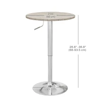 HOMCOM Adjustable Bar Table for 2, Round Pub Table with PE Rattan Top and Steel Base for Home Bar, Small Dining Room, Grey(m-3)