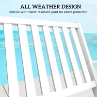 Outsunny 46.5" Foldable Wood Outdoor Bench with Backrest and Armrests for Outdoors, Patio, Porch, Park, White(m-6)