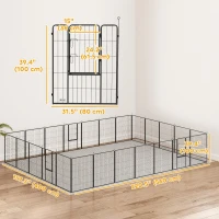 PawHut 24 Panels 39" Height Heavy Duty Dog Playpen for Small Medium Large Dogs, Grey(m-3)