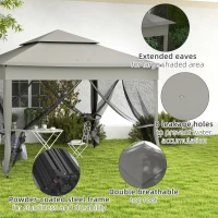Outsunny 11' x 11' Pop Up Canopy 2-Tier Soft Top Shelter Event Tent w/ Netting Carry Bag for Patio Backyard Garden, Dark Grey(m-7)
