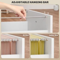 HOMCOM 3-Drawer Small Filing Cabinet with Lock, Vertical Office Storage Cabinet with Wheels for Home Office, White(m-4)