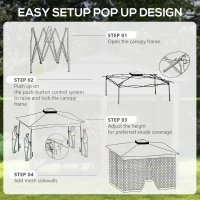 Outsunny 11' x 11' Pop Up Canopy 2-Tier Soft Top Shelter Event Tent w/ Netting Carry Bag for Patio Backyard Garden, Dark Grey(m-5)