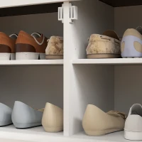 HOMCOM 3-in-1 Hall Tree with Shoe Storage, Coat Rack with Bench, Entryway Furniture with Five Hooks, White Wood Grain(m-9)