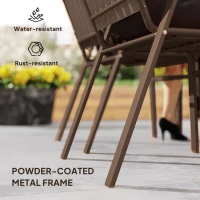 Outsunny Stackable Outdoor Dining Chairs Set of 4, for Patio, Balcony, Deck, Garden, Dark Brown(m-6)