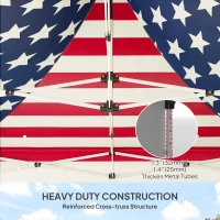 Outsunny 10' x 10' Heavy Duty Pop Up Canopy Tent with Sidewall, UPF50+ Instant Sun Shelter with Storage Pockets, American Flag(m-4)