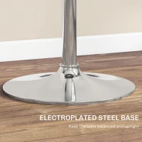 HOMCOM Adjustable Bar Table for 2, Round Pub Table with PE Rattan Top and Steel Base for Home Bar, Small Dining Room, Grey(m-7)