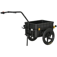 Aosom Multi-Functional Bike Trailer Steel Large Bike Luggage Cart Carrier Grey(m-2)