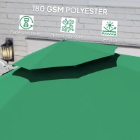 Outsunny 10 FT Cantilever Patio Umbrella with 360° Rotation & Adjustable Height, Cross Base, Crank and Tilt, Dark Green(m-4)