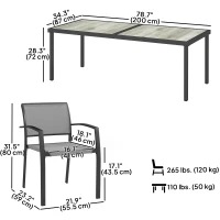 Outsunny 9 Pieces Patio Dining Set with Easy Clean Tabletop, 8 Stackable Chairs, for Garden, Backyard, Poolside, Deck, Grey(m-3)