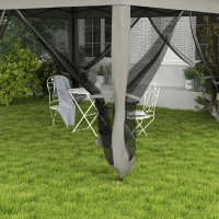 Outsunny 11' x 11' Pop Up Canopy 2-Tier Soft Top Shelter Event Tent w/ Netting Carry Bag for Patio Backyard Garden, Dark Grey(m-10)