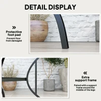 Outsunny Outdoor Dining Table for Four, Patio Table with Parasol Hole, Square Garden Table with Slatted Metal Plate Top, for Backyard, Poolside, Black(m-6)