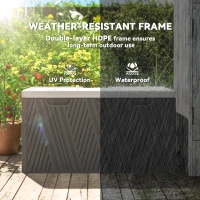 Outsunny 100 Gallon HDPE Outdoor Storage Box, Waterproof and Lockable Deck Box for Garden Tools and Pool Accessories(m-5)