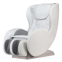 BOSSCARE SL Massage Chair with Bluetooth Speaker, Armrest Control, Heat Therapy, Full Body Shiatsu Recliner, 46" L x 26" W x 41" H, White+Gray(m-2)