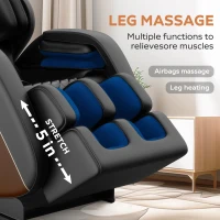 Massage Chair Recliner with Zero Gravity, Full Body Air Pressure, Lumbar and Leg Heating, Bluetooth Audio, 51.5" L x 28.5" W x 39" H, Brown(m-9)