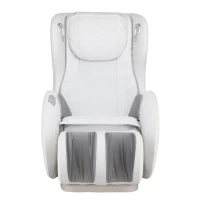 BOSSCARE SL Massage Chair with Bluetooth Speaker, Armrest Control, Heat Therapy, Full Body Shiatsu Recliner, 46" L x 26" W x 41" H, White+Gray(m-5)