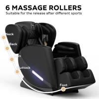 Zero Gravity Massage Chair Recliner with Full Body Air Pressure, Heating Functions, Bluetooth Audio, Adjustable Footrest, 49"L x 20" W x 40.5" H, Black(m-5)