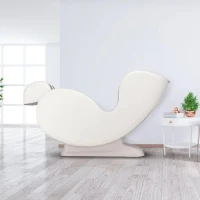 BOSSCARE SL Massage Chair with Bluetooth Speaker, Armrest Control, Heat Therapy, Full Body Shiatsu Recliner, 46" L x 26" W x 41" H, White+Gray(m-4)