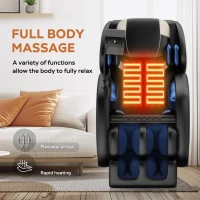 Massage Chair Recliner with Zero Gravity, Full Body Air Pressure, Lumbar and Leg Heating, Bluetooth Audio, 51.5" L x 28.5" W x 39" H, Brown(m-5)